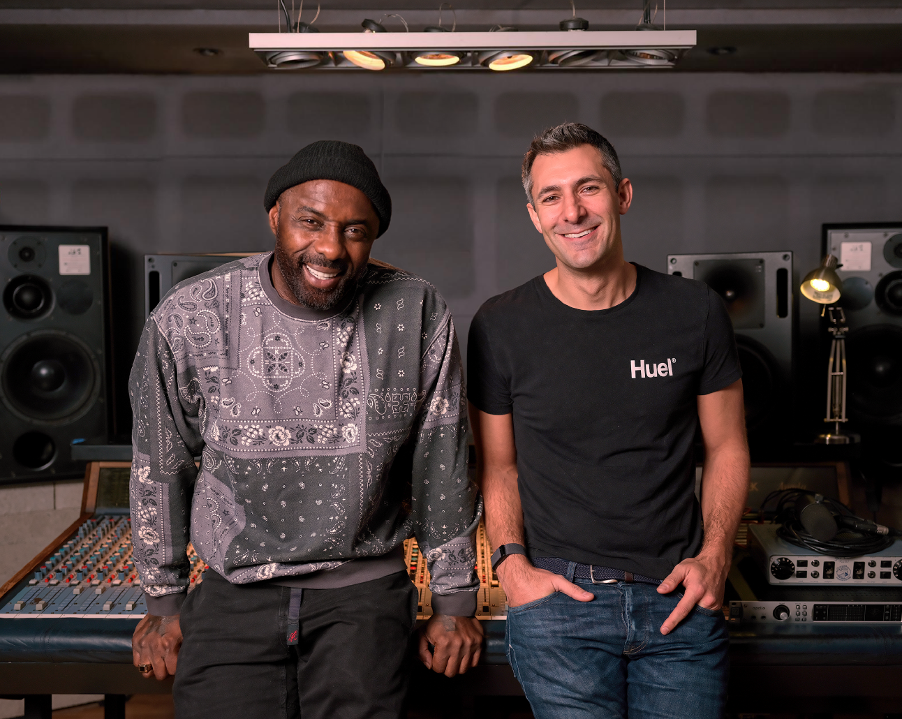 Idris Elba and Huel CEO James McMaster,